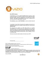 Vizio VOJ320M TV Operating Manual